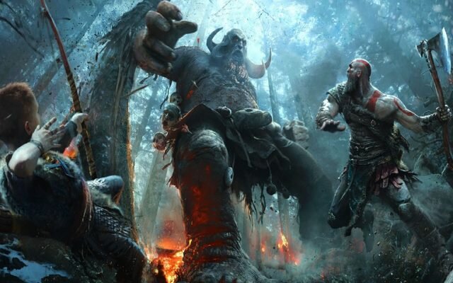 New God Of War Trailer Showcased On The Court In An NBA Basketball Game god of war preorder